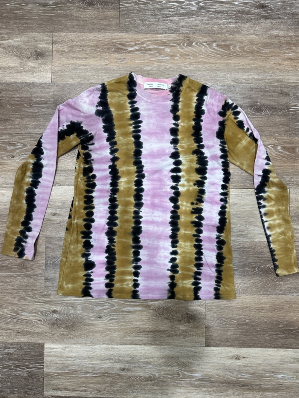 Proenza Schouler Pink and Black Tie-Dye Crewneck Top